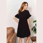 Trendsi Women’s Tiered Summer Dress in Black with Ruffled Sleeves for Comfortable Styling