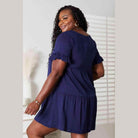 Trendsi women's tiered summer dress in navy blue with ruffled sleeves for a stylish look