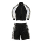 VacationGrabs Men's 2PC Track Set in Black and White, a trendy mens summer outfit for casual wear