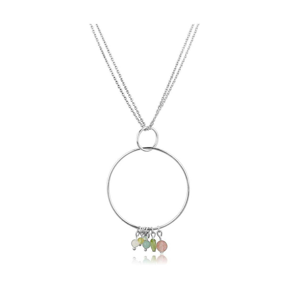 Unique sterling silver necklace gift featuring colorful charms in a circular design