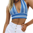 V Neck Bandage Crop Top Knitted Women Pretty - VacationGrabs