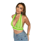 V Neck Bandage Crop Top Knitted Women Pretty - VacationGrabs
