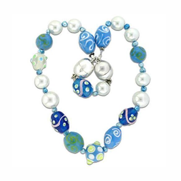 Colorful beaded necklace and bracelet set, perfect vacation jewelry for beach style