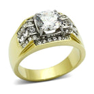 Luxury men's ring with a large center stone, perfect vacation jewelry for men