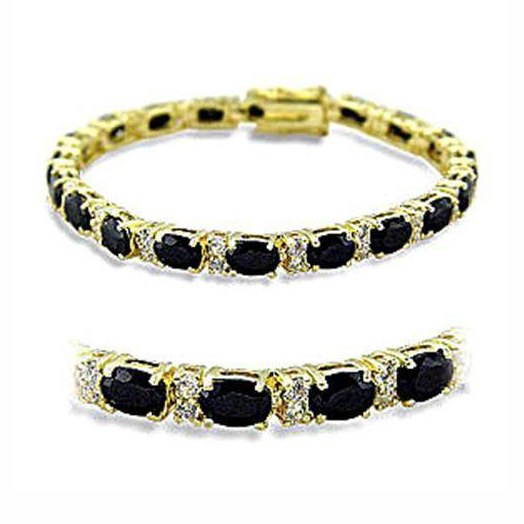 Elegant gold bracelet featuring black gemstones, perfect vacation jewelry for women