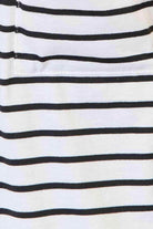 Trendsi vacation style cardigan featuring a classic black and white striped design