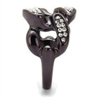 Unique purple women's ring with sparkling accents, perfect for vacation style jewelry