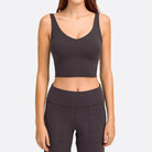 Trendsi Women's Activewear in Dark Gray, perfect for vacation style sportswear with a stylish crop design