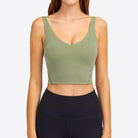 Trendsi Women's Activewear Crop Top in Olive Green for vacation style sportswear