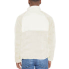 Men's white beige sherpa jacket featuring a soft, cozy design ideal for outdoor activities