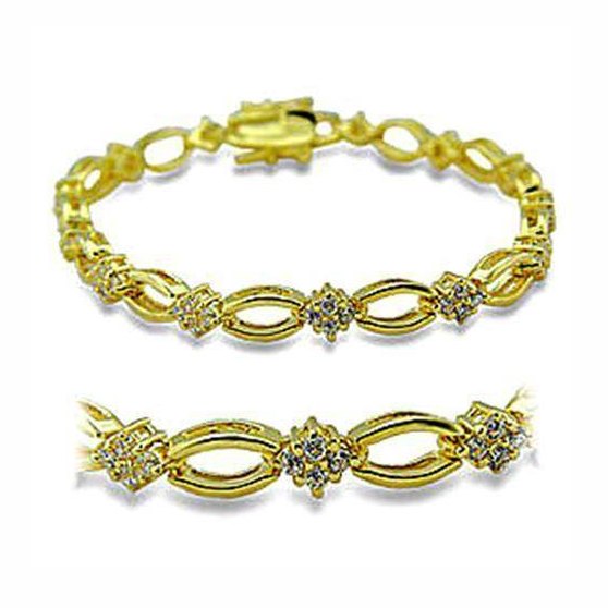 Women's Bracelets - 416006 - Gold Brass Bracelet with AAA - VacationGrabs