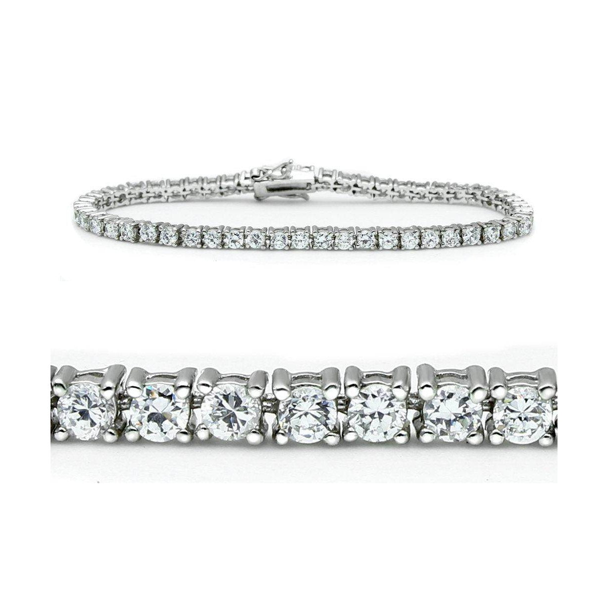 Women's Bracelets 46905 - Rhodium Brass Bracelet with AAA - VacationGrabs