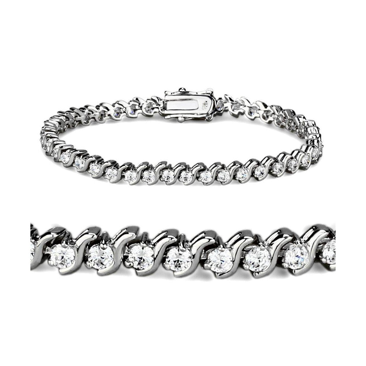Women's Bracelets 47203 - Rhodium Brass Bracelet with AAA - VacationGrabs