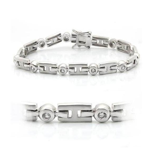 Women's Bracelets - LO1163 - Matte Rhodium & Rhodium Brass - VacationGrabs