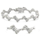 Women's Bracelets - LO1164 - Matte Rhodium & Rhodium Brass - VacationGrabs