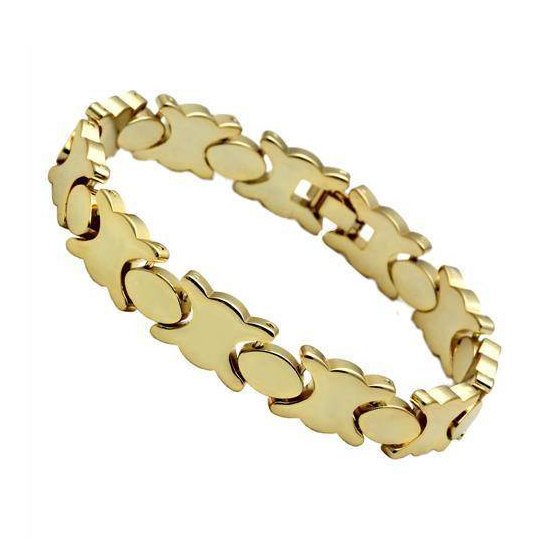 Women's Bracelets - LO2424 - Gold Brass Bracelet with No - VacationGrabs