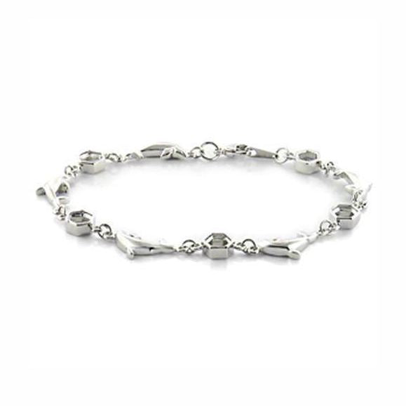 Women's Bracelets - LO731 - Imitation Rhodium Brass - VacationGrabs