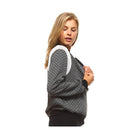 Women's Checkered Mesh Detail Bomber - VacationGrabs