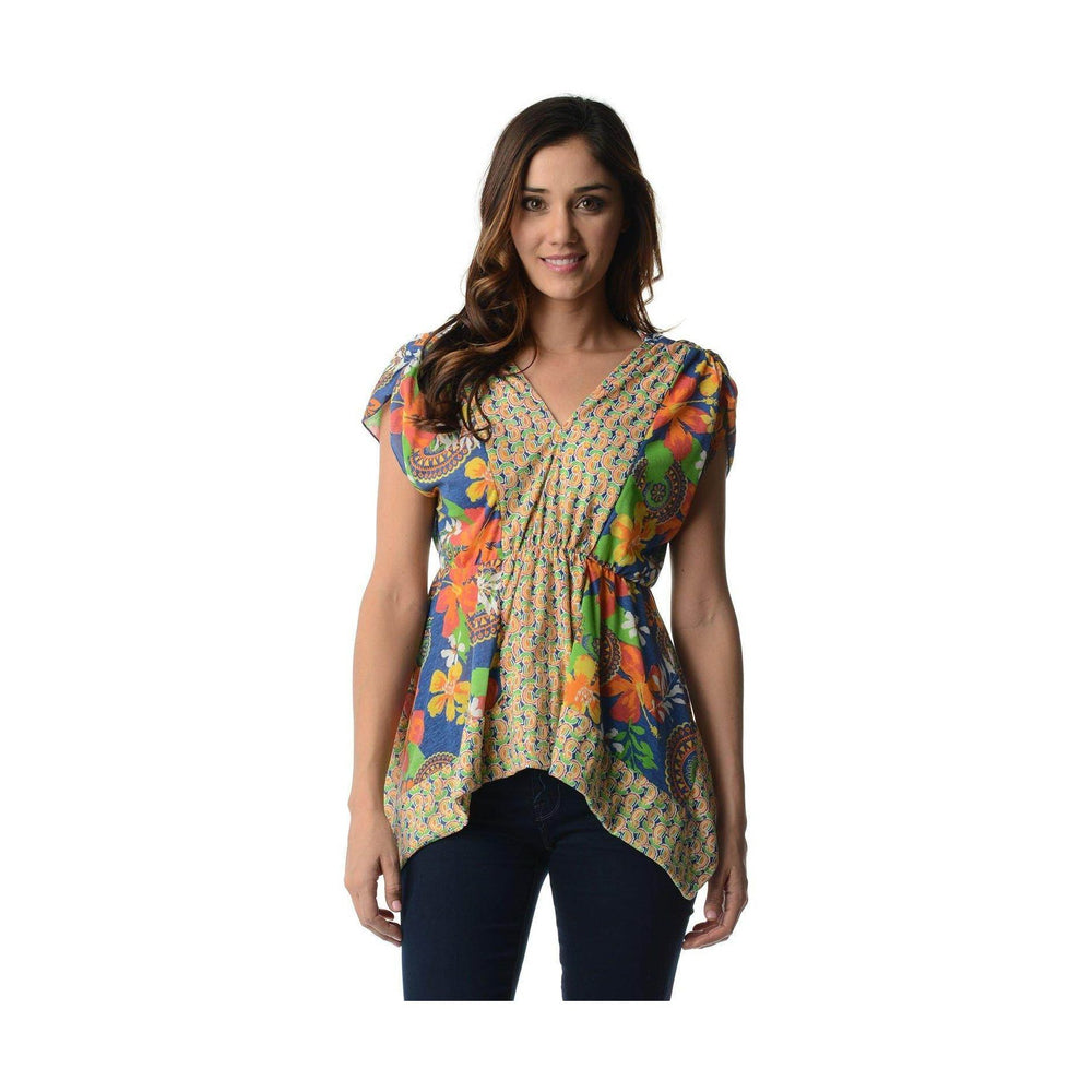 Women's Floral Printed Flutter Top - VacationGrabs