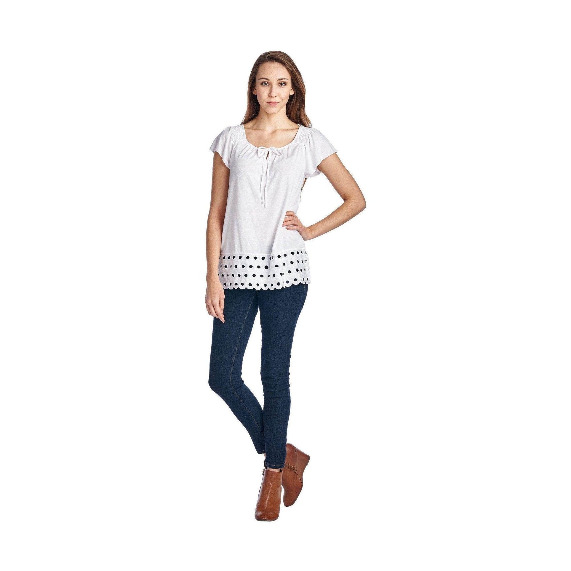 Women's Jersey Keyhole Top with Hem Detail - VacationGrabs