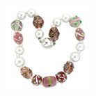 Women's LO1186 - Silver Brass Necklace with Synthetic - VacationGrabs