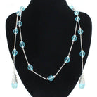 Women's LO1714 - Rhodium White Metal Necklace with - VacationGrabs
