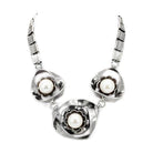Women's LO1867 - Antique Silver White Metal Necklace with - VacationGrabs