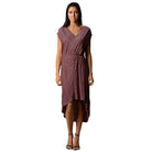 Women's Striped Hi-Low V-Neck Dress - VacationGrabs