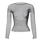 VacationGrabs women's fishnet top in black with long sleeves and a stylish design for a trendy look