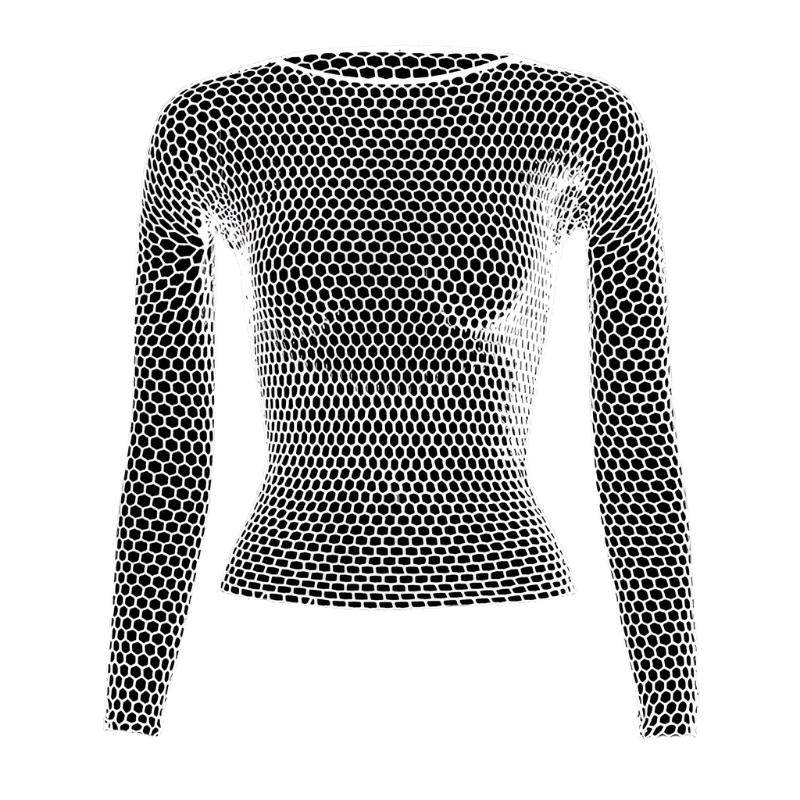 VacationGrabs womens fishnet top with long sleeves and a stylish design for versatile outfits