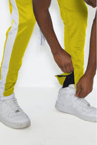 Yellow And White Classic Slim Fit Track Pants - VacationGrabs