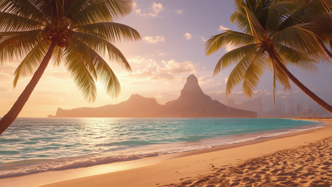 Waikiki Beach with Diamond Head crater in the background