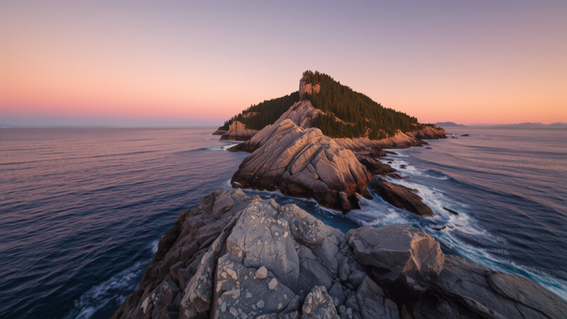 Acadia National Park's granite coastline at sunrise