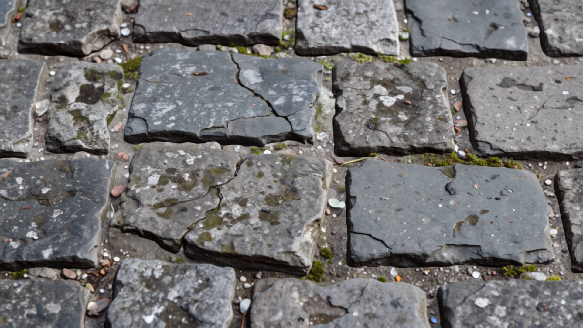 Close-up of cobblestone street texture
