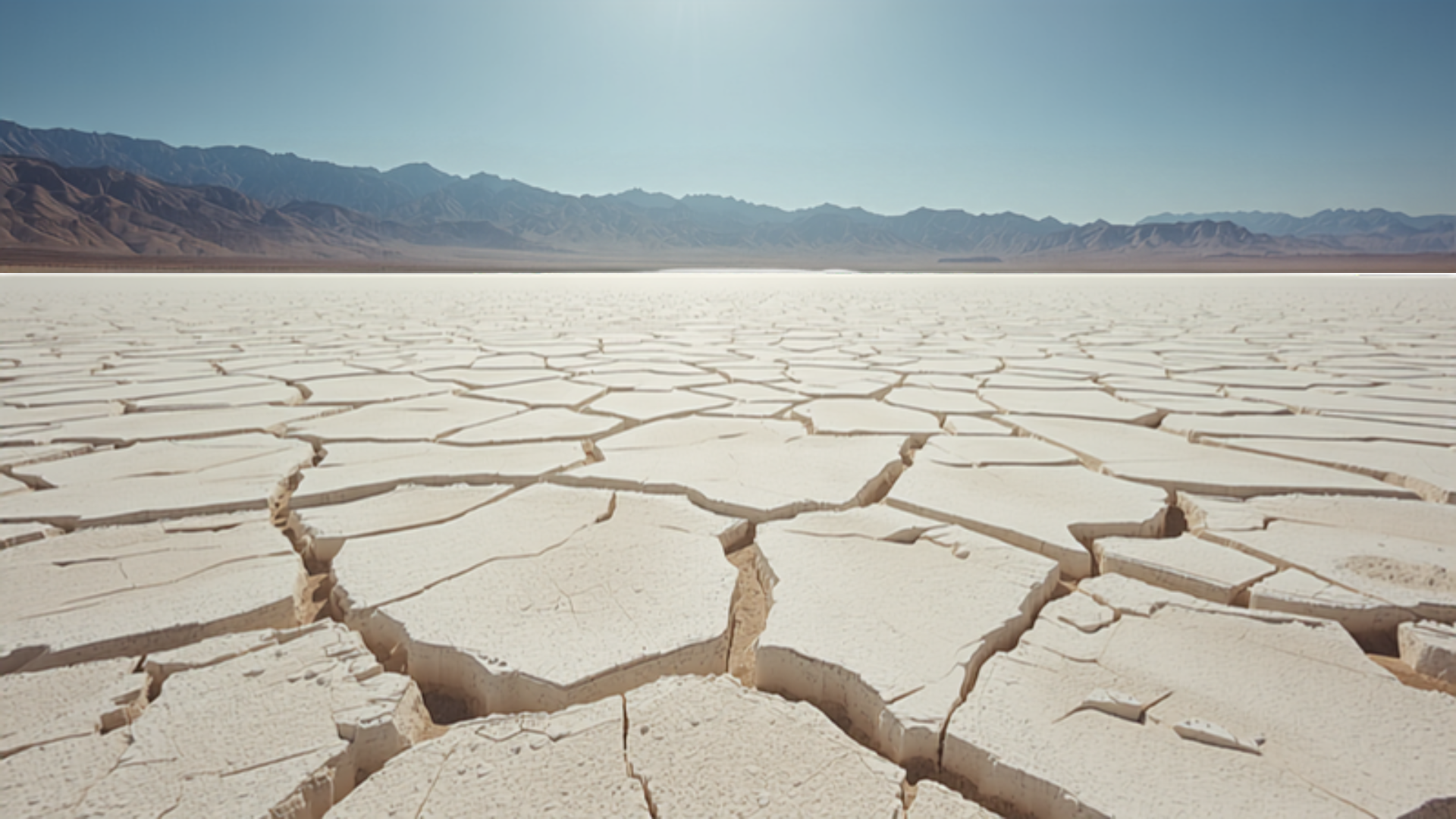 Death Valley salt flats with cracked earth patterns