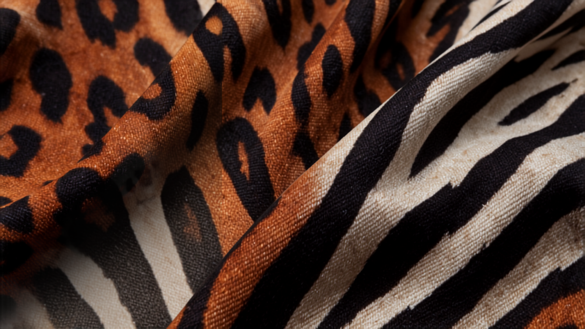 Close-up of animal print fabric texture pattern