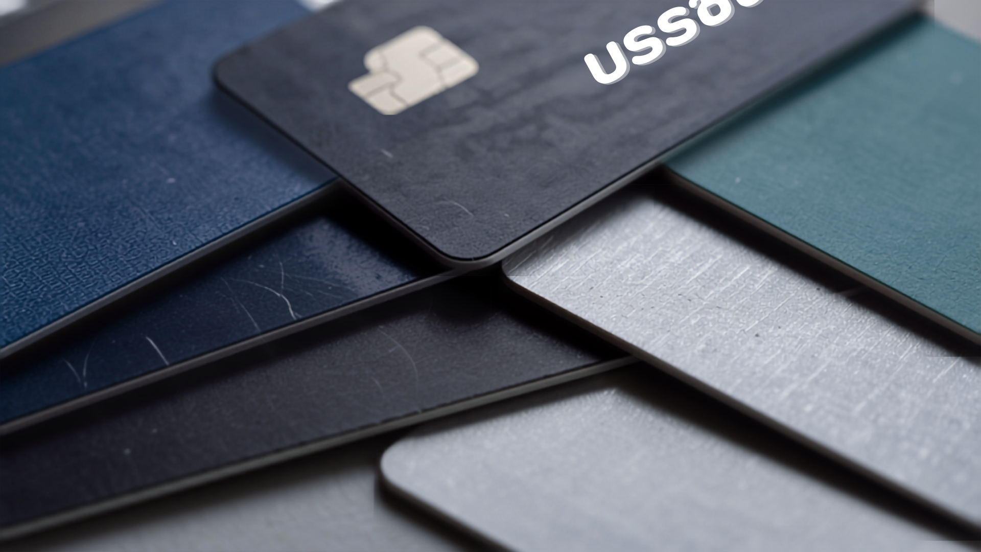 Close-up of a stack of credit cards