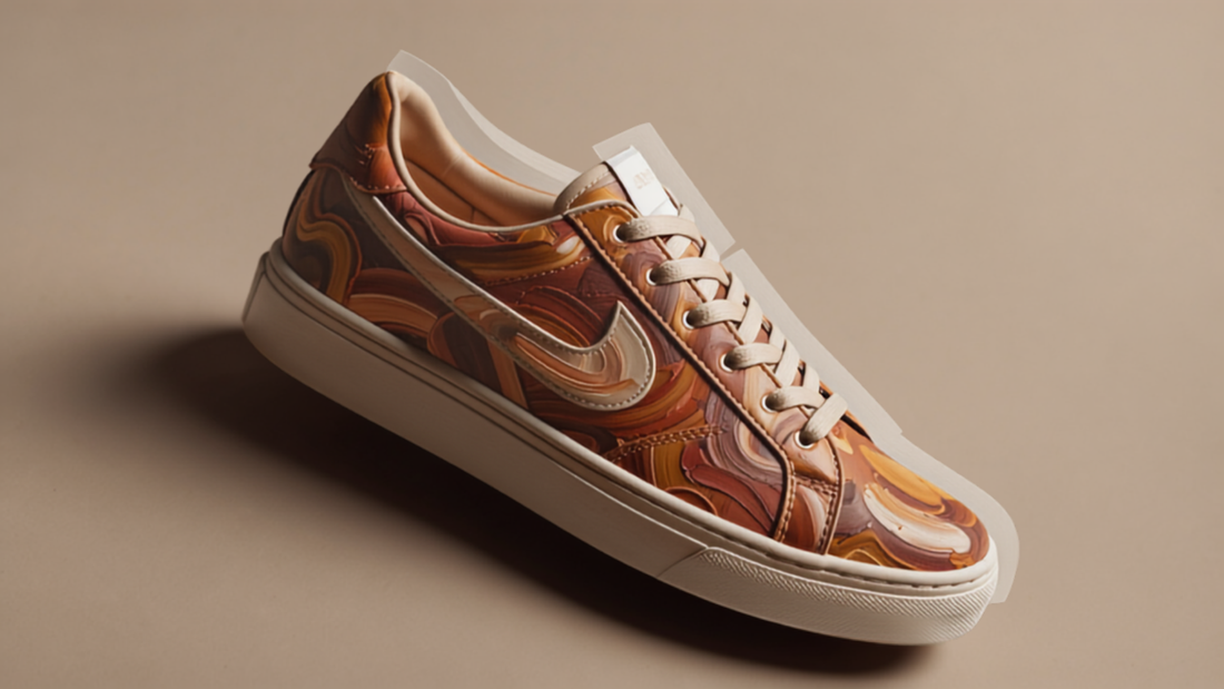 Sneaker with painterly abstract print representing 2026 sneaker trends