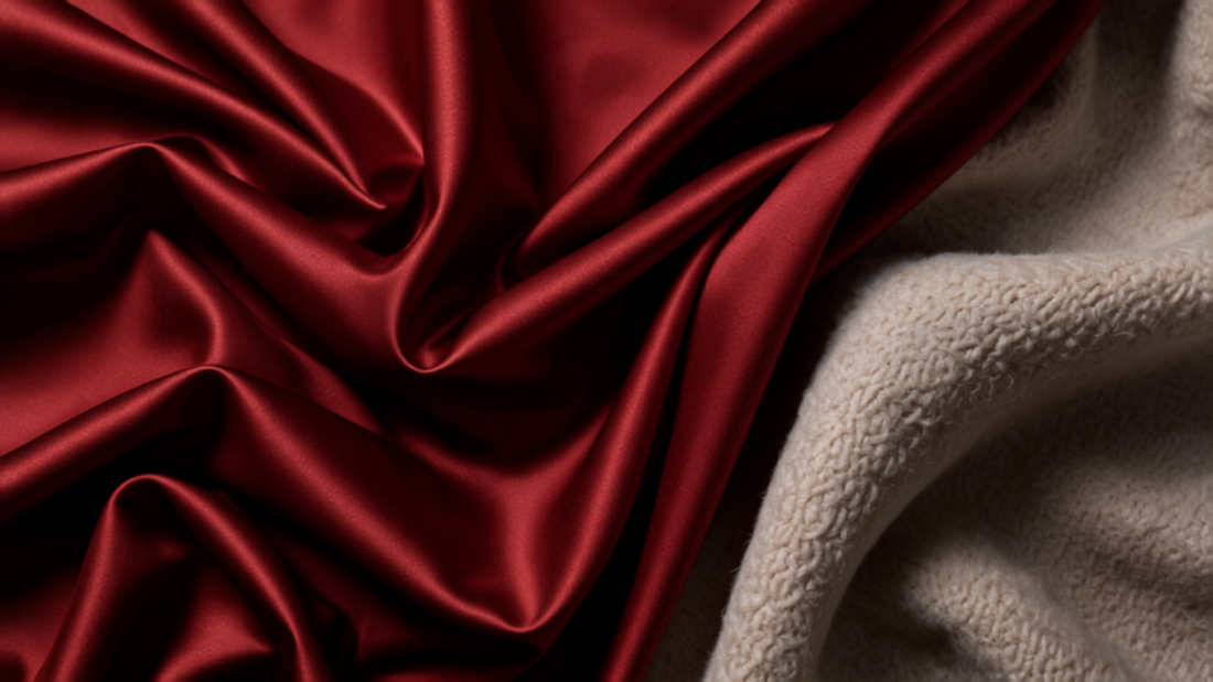 Rich fire engine red fabric in dramatic folds representing 2026's boldest color trend