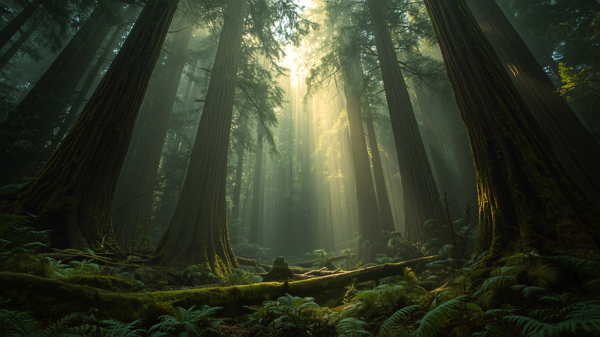 Moss-covered temperate rainforest in Olympic National Park