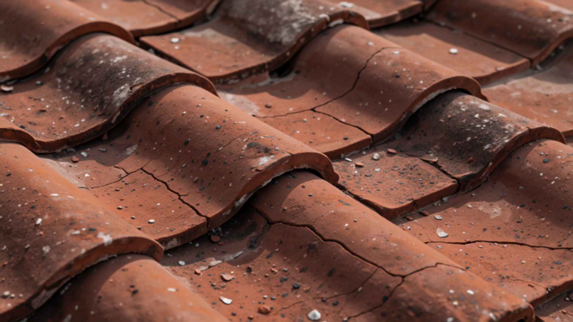 Close-up of European terracotta rooftop tile texture