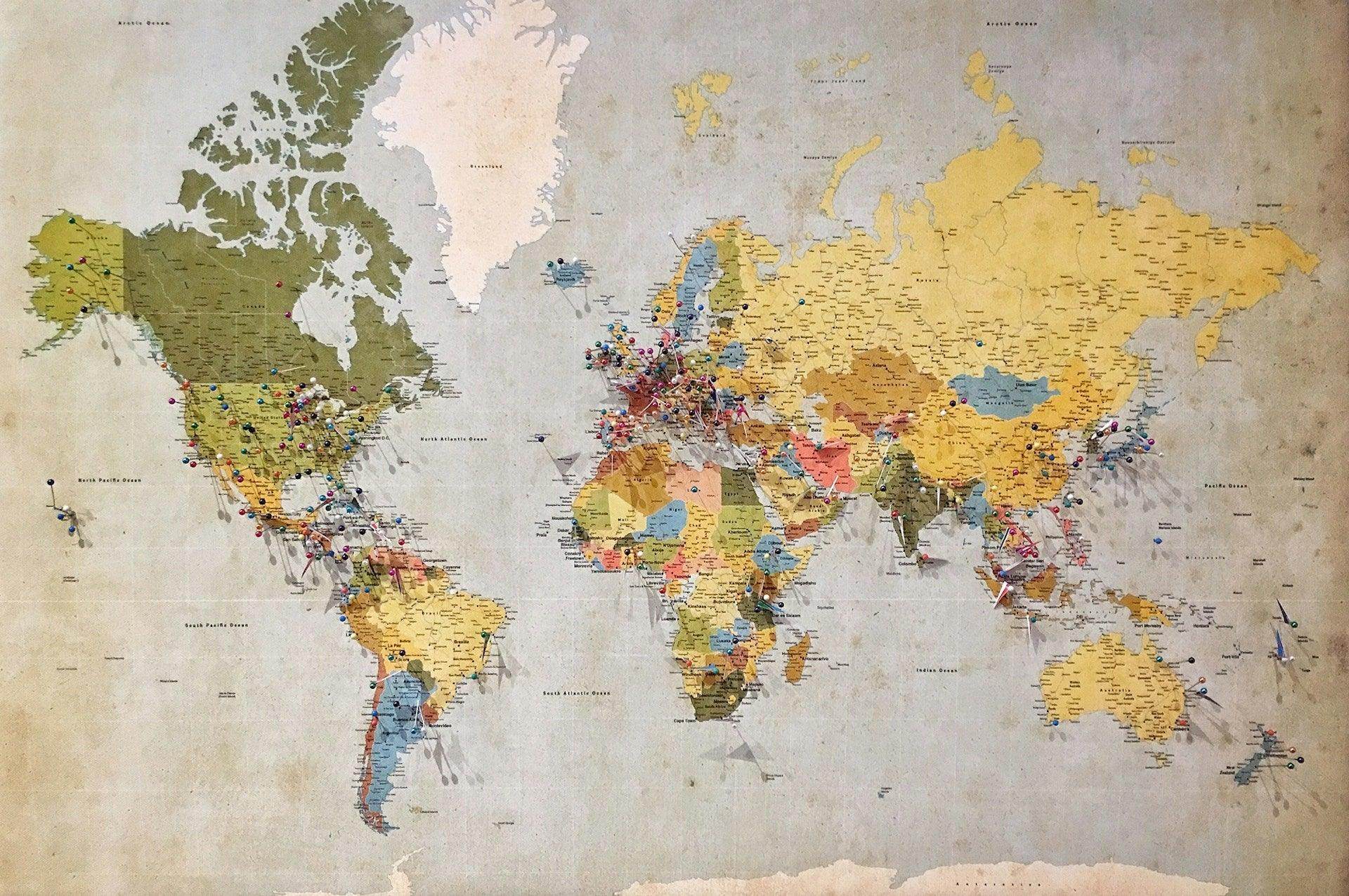 World map highlighting unsafe travel destinations 2024 to help plan safer trips