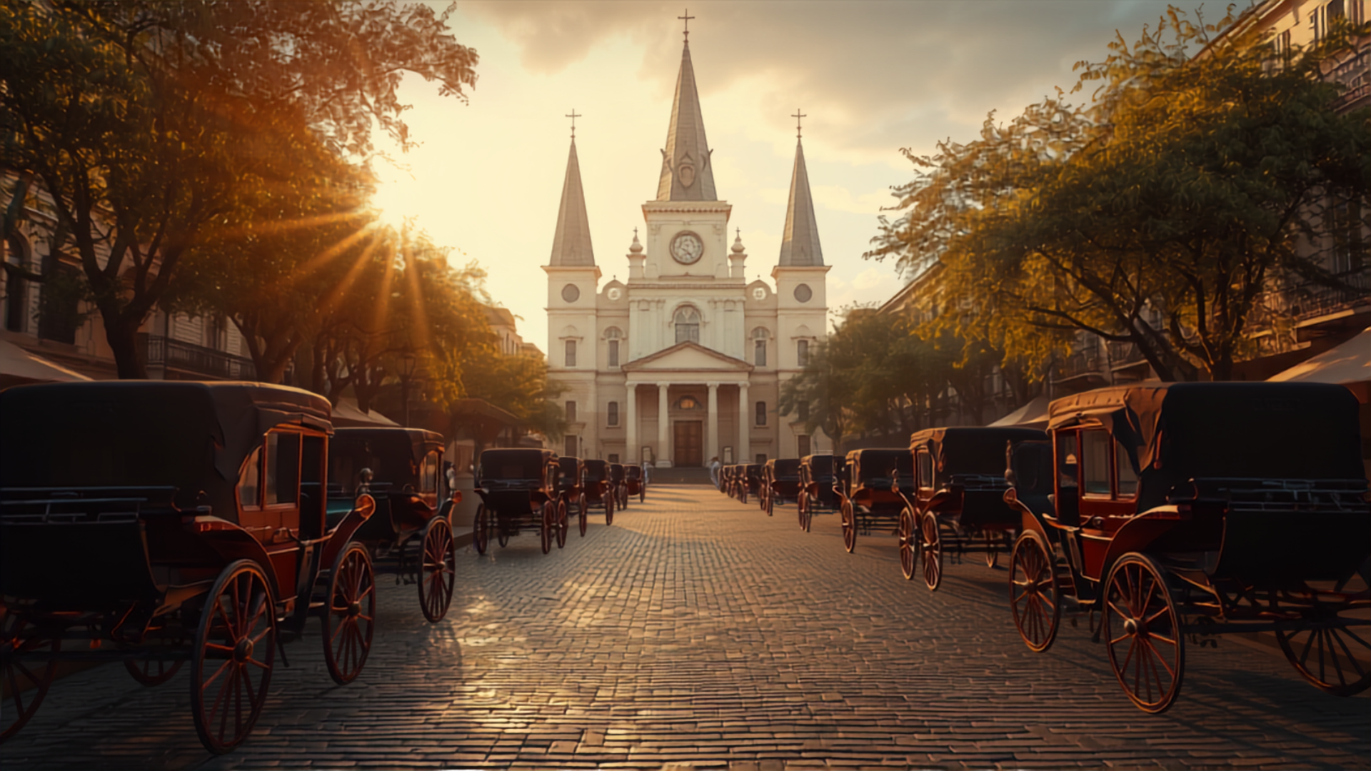 Jackson Square and St. Louis Cathedral in the French Quarter of New Orleans