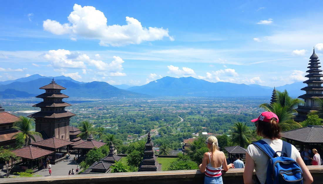 travelers touring city in bali