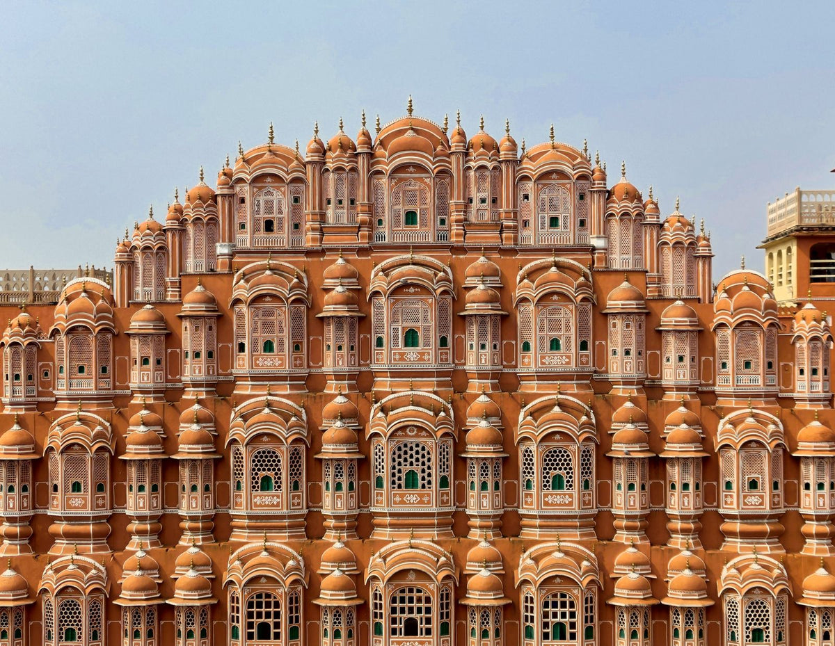 Hawa Mahal Palace of Winds facade in Jaipur, India's Pink City