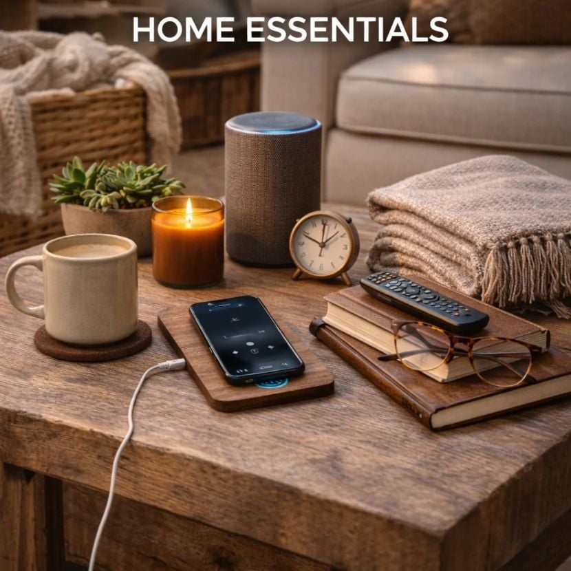 Home Essentials collection, cozy blankets, stylish mugs, modern décor