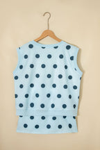 Polka Dot Ribbed Trim Tank & Mini Skort Set