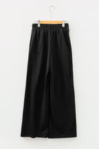 Solid Seam Drawstring Wide Leg Sweatpants