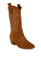 Women's Shoes - BootsMae Embroidery Detail Cowboy Boots - VacationGrabs