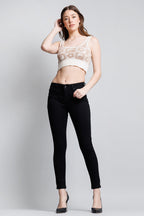 Mid Rise Push Up Ankle Skinny Jeans